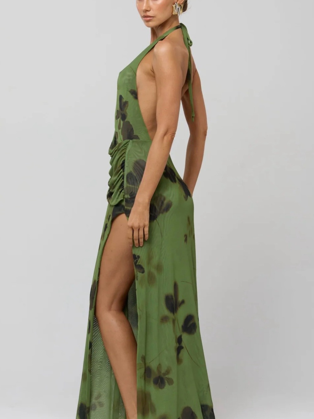 Halter Maxi Dress with Thigh Slit - Small - Picture 5 of 7